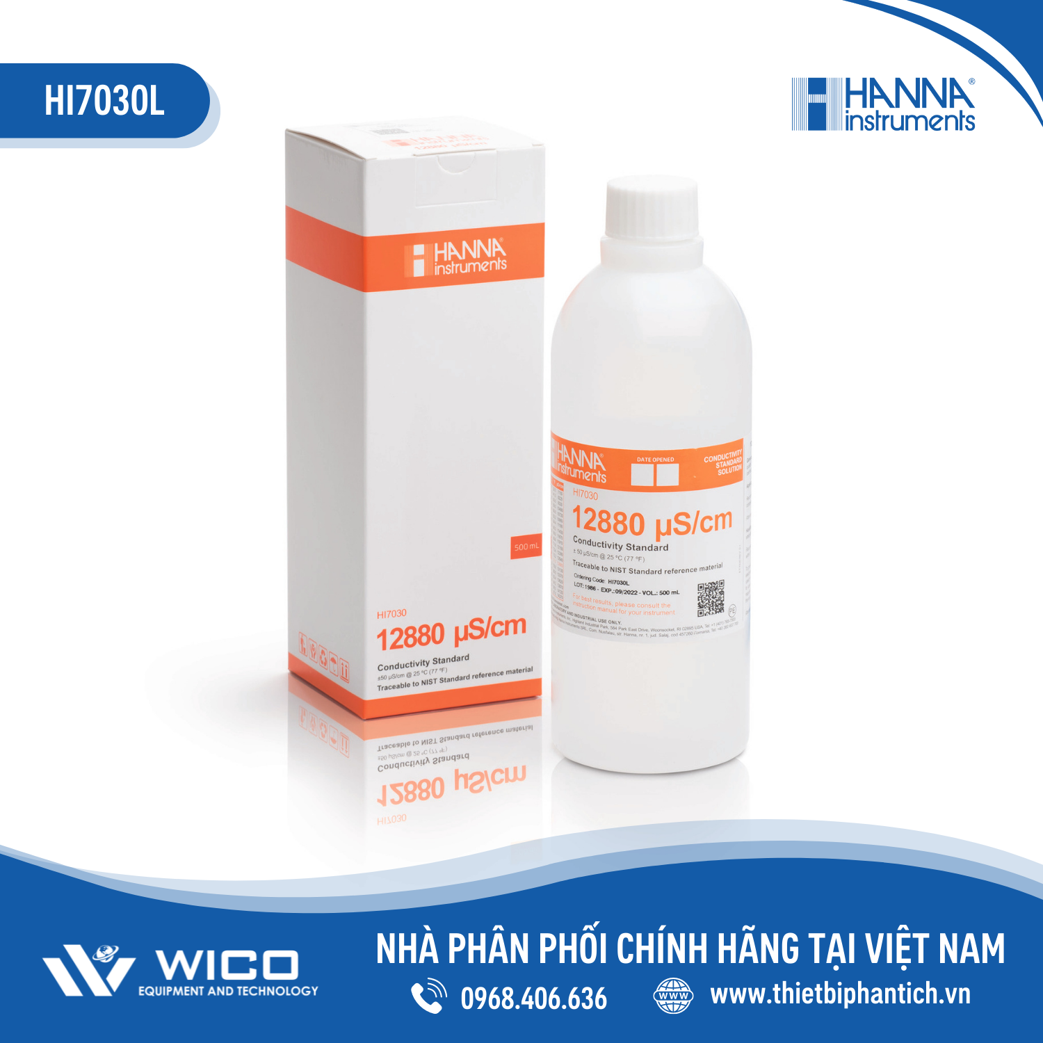 Dung Dịch Hiệu Chuẩn Độ Dẫn 12880 µS/cm (500mL) HI7030L