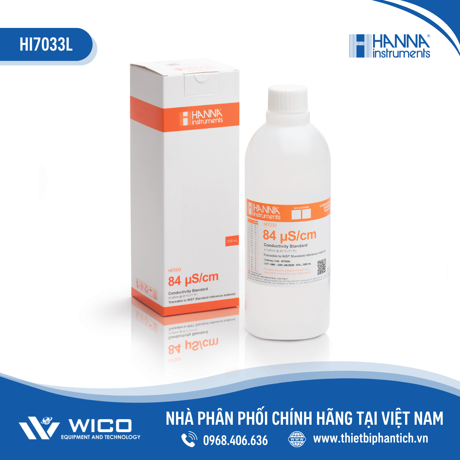 Dung Dịch Hiệu Chuẩn Độ Dẫn 84 µS/cm (500mL) HI7033L