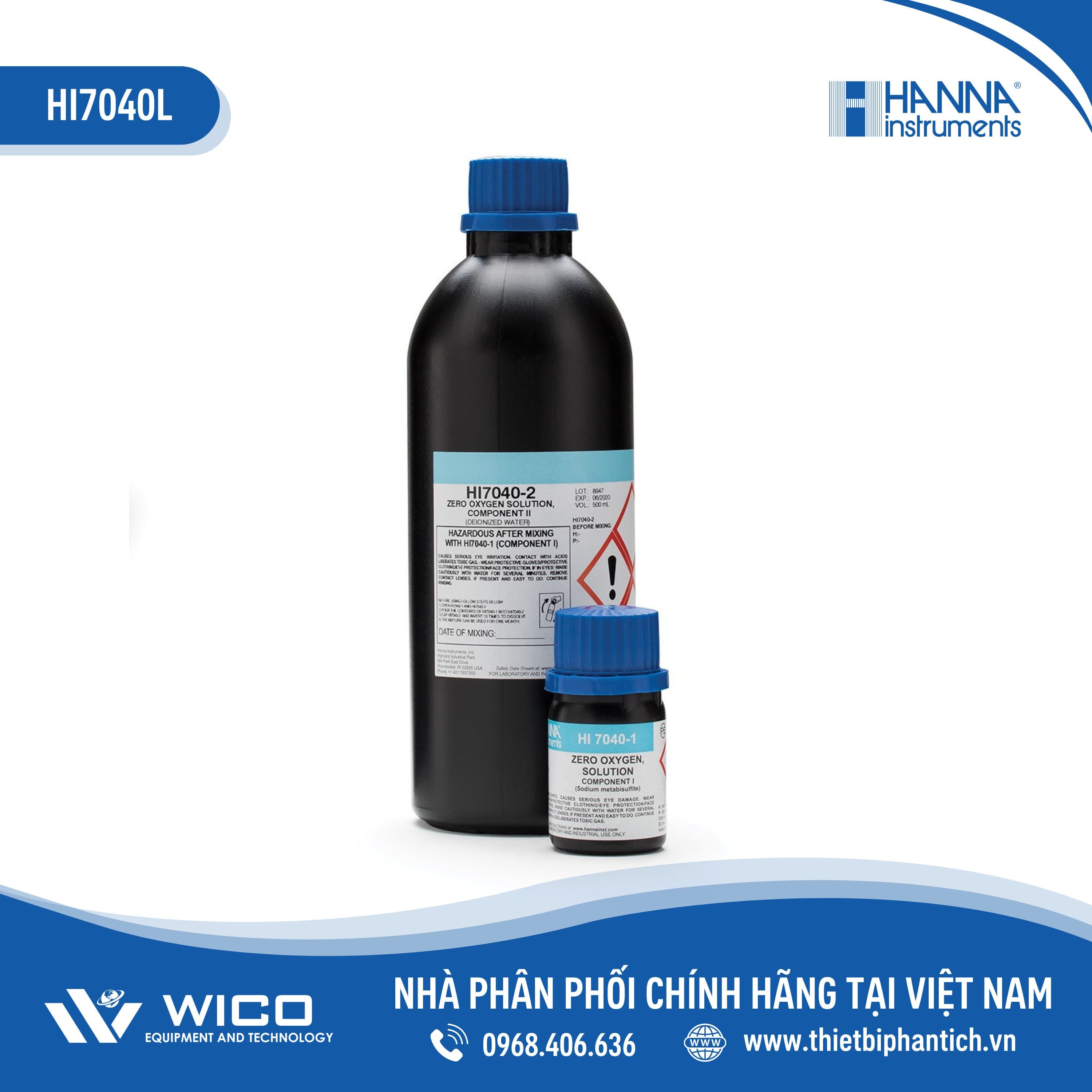 Dung dịch hiệu chuẩn oxy zero, 500mL HI7040L