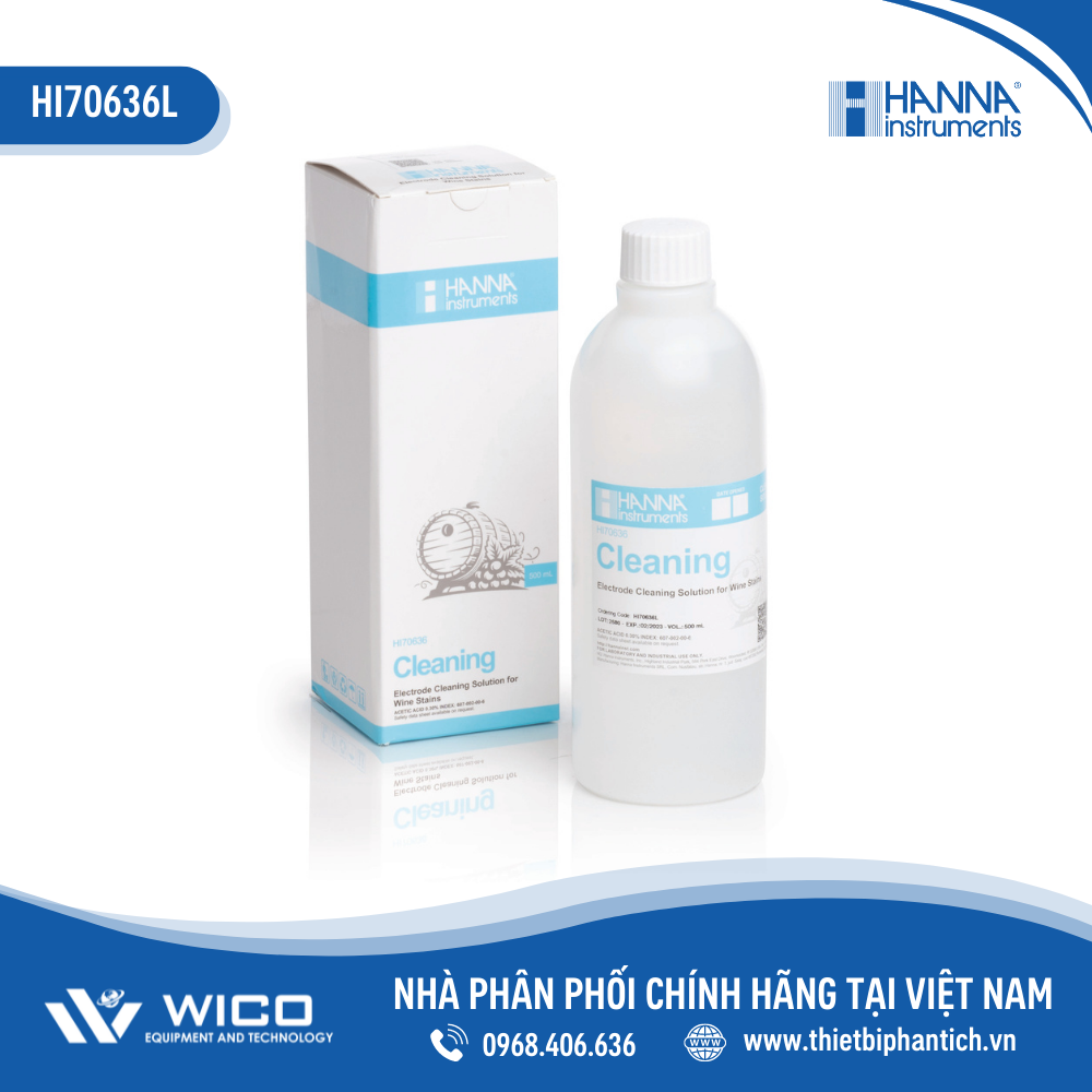Dung Dịch Rửa Vết Màu Rượu Trên Điện Cực Sau Khi Đo Trong Rượu, 500 mL HI70636L
