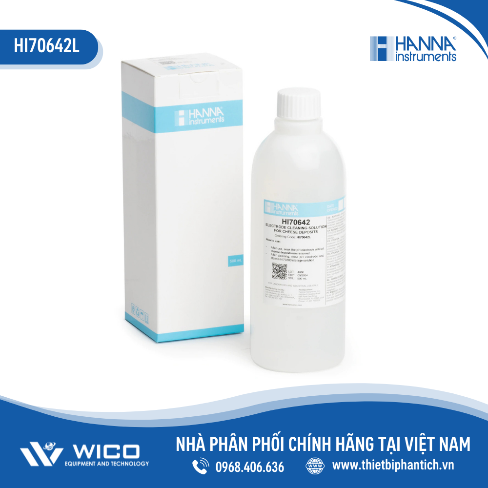 Dung Dịch Rửa Điện Cực Trong Pho Mát, Chai 500 mL HI70642L