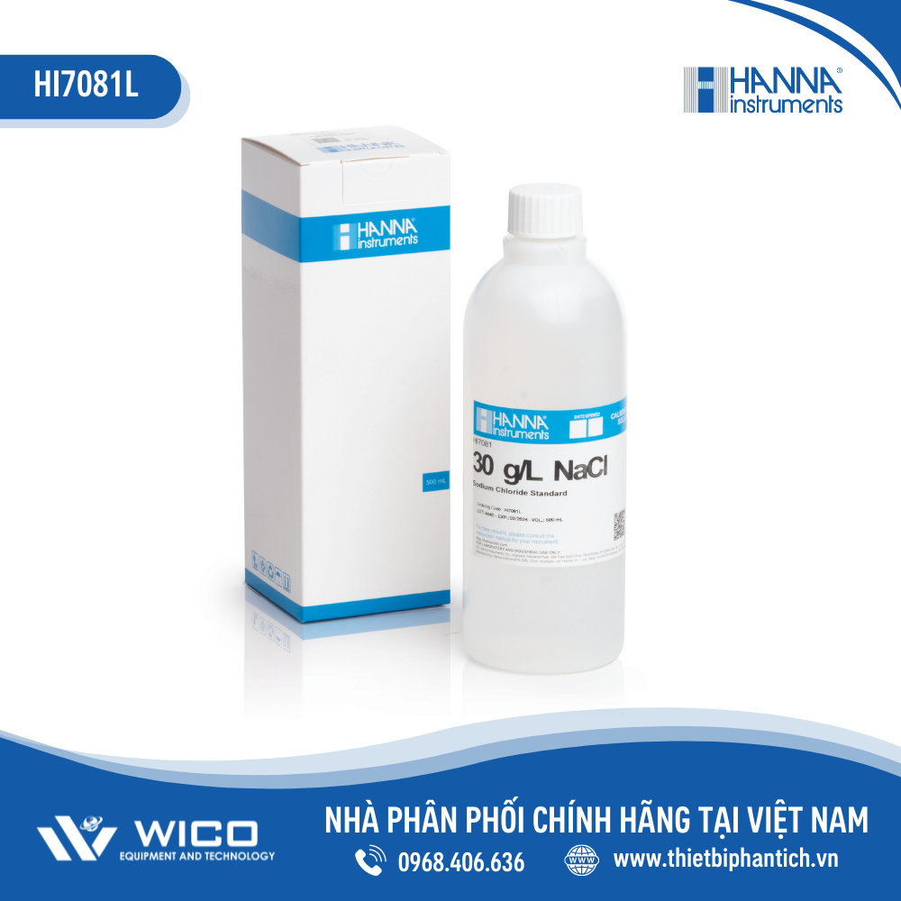 Dung Dịch Hiệu Chuẩn Natri Clorua 30 g/L, 500 mL HI7081L