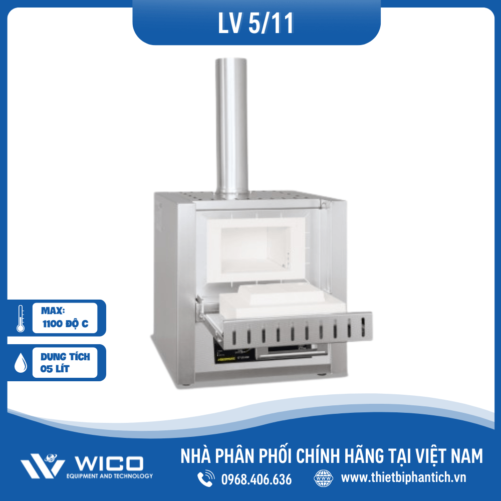 Lò nung Nabertherm 5 Lit 1100 Độ - Cửa Lật LV 5/11/B510