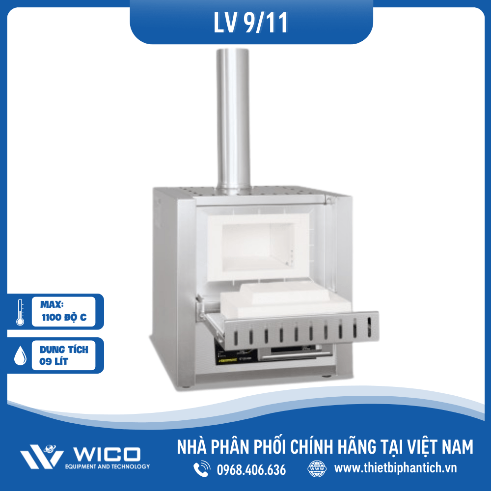  Lò nung Nabertherm 9 Lit 1100 Độ - Cửa Lật LV 9/11/B510