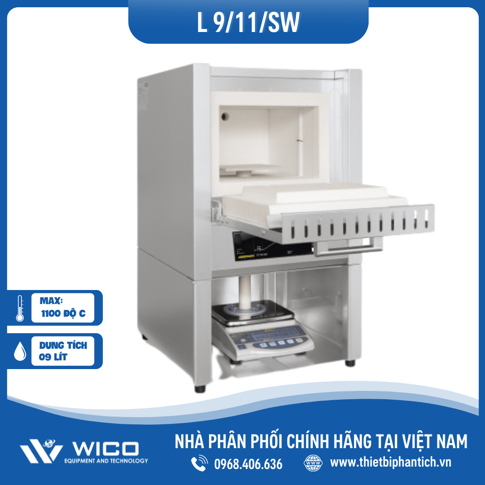 Lò nung Nabertherm 9 Lit 1100 Độ - Cửa Lật L 9/11/SW/B510