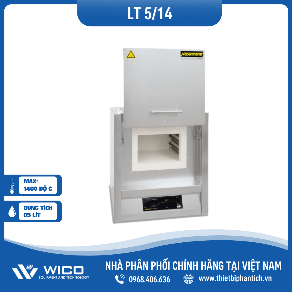 Lò Nung Thí Nghiệm 5 Lít - 1400 Độ C Nabertherm LT 5/14/B510