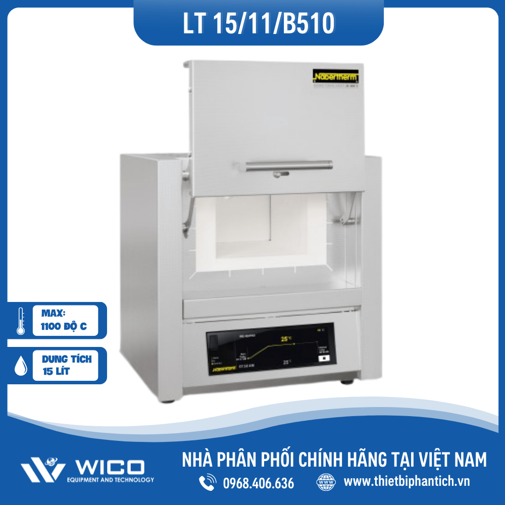 Lò nung Nabertherm 15 Lít 1100 Độ - Cửa Trượt LT 15/11/B510