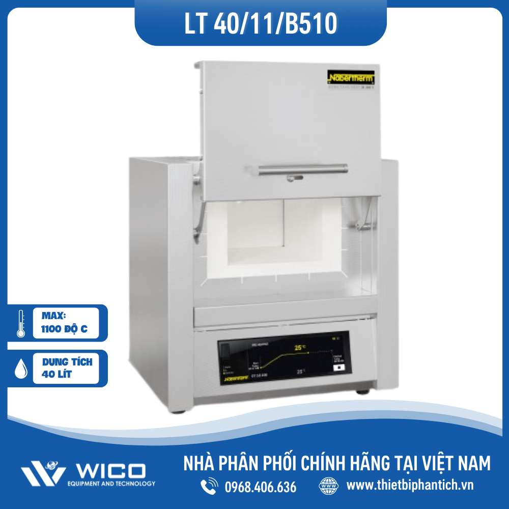 Lò Nung Thí Nghiệm 40 Lít - 1100 Độ C Nabertherm LT 40/11/B510