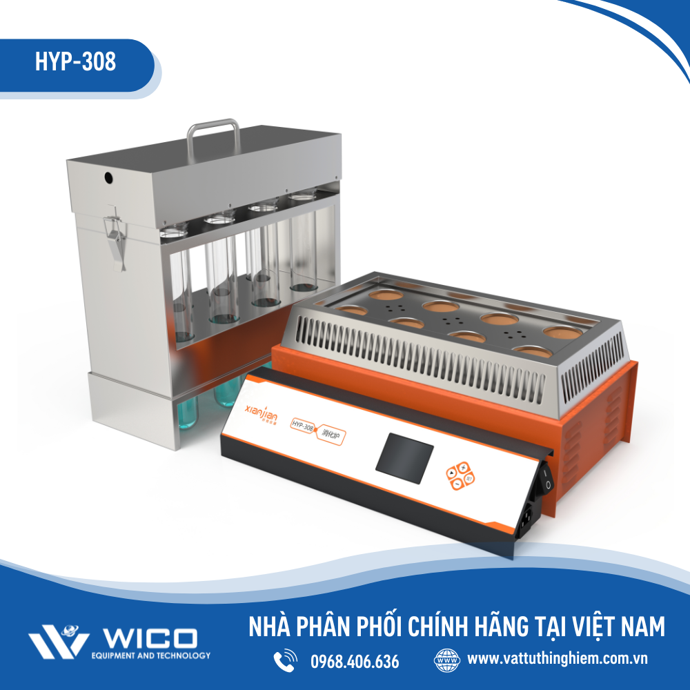 Máy phá mẫu cất đạm 8 chỗ HYP-308