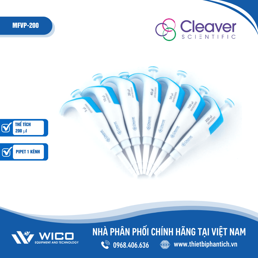 Pipet đơn kênh thể tích cố định Cleaver Scientific MFVP-200 | 200 ul