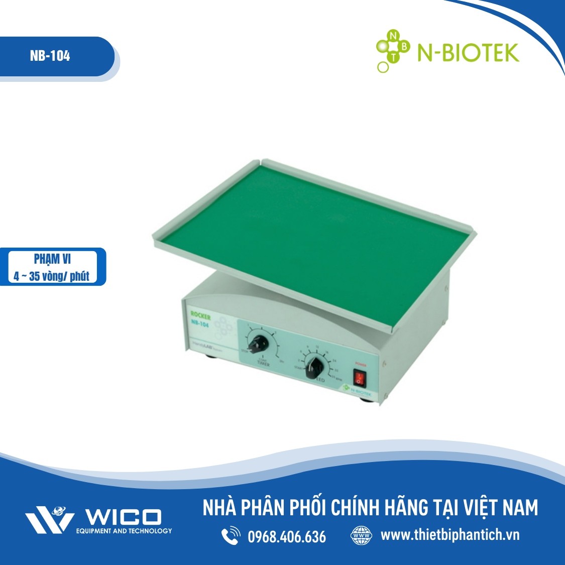 Máy lắc bập bênh N-biotek NB-104