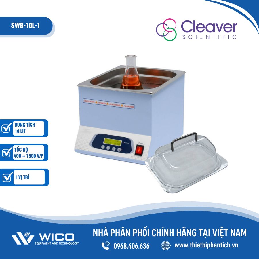 Bể điều nhiệt có khuấy từ 1 vị trí Cleaver Scientific SWB-10L-1 | 10 lít