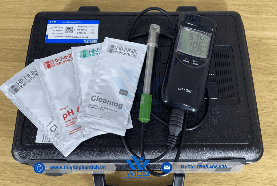 Trọn bộ Máy Đo pH/ORP/Nhiệt Độ Chống Thấm Nước HI991003