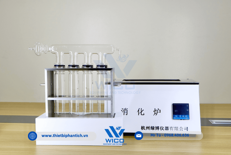 Bộ giá để ống và ống thủy tinh để phá mẫu