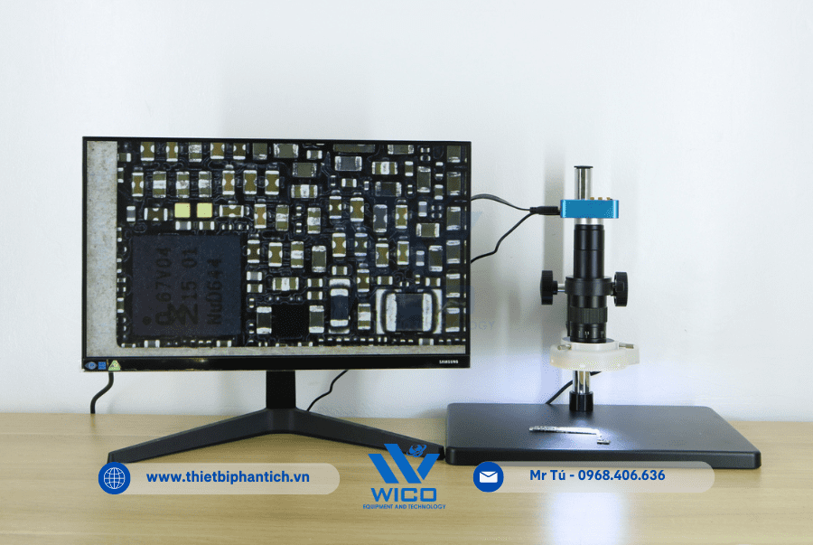 Bo mạch điện thoại dưới kính hiển vi ICO-38MP