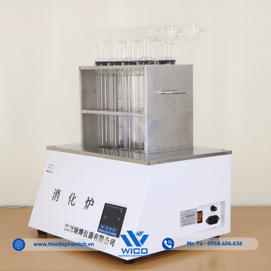 Bộ phá mẫu loại 8 vị trí hiện số nhiệt độ