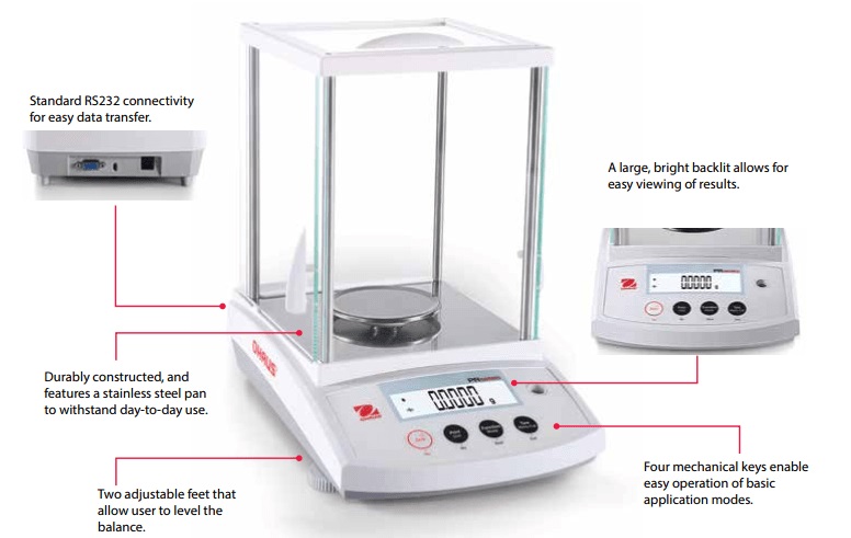 Thiết kế nổi bật của cân phân tích PR124 | PR124/E