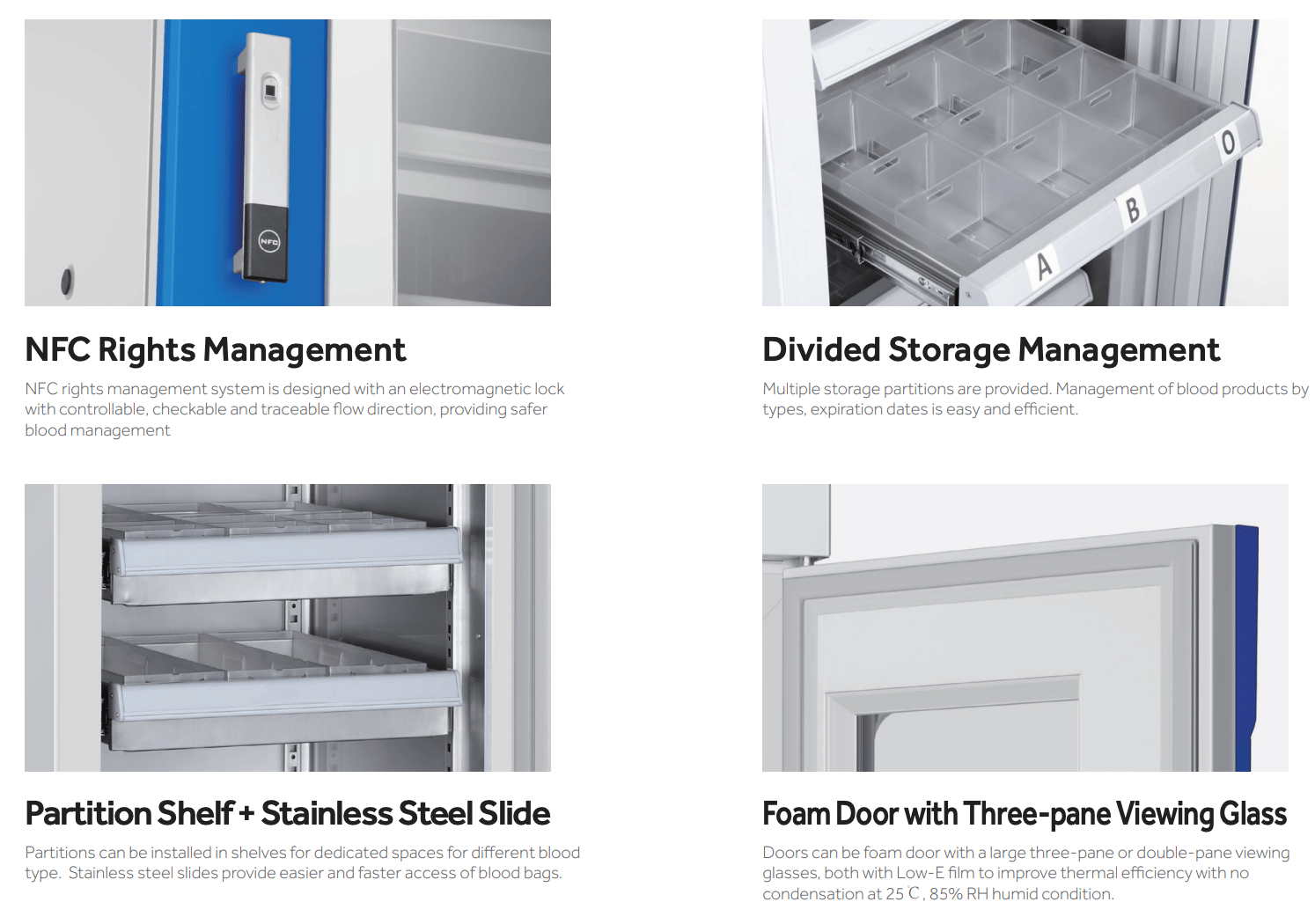 Tính năng nổi bật - Tủ trữ máu