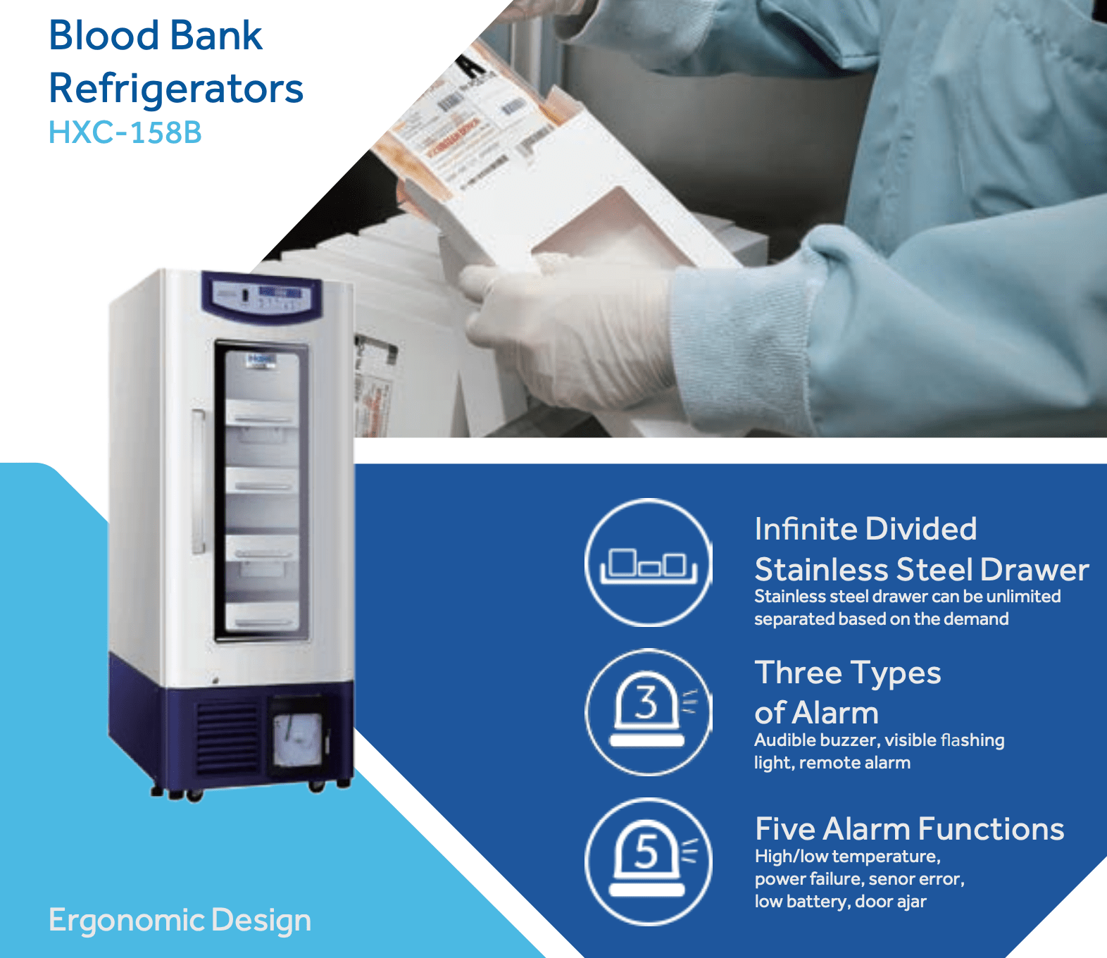Ứng dụng Tủ trữ máu chuyên dụng Haier HXC-158B (kiểu ngăn kéo)
