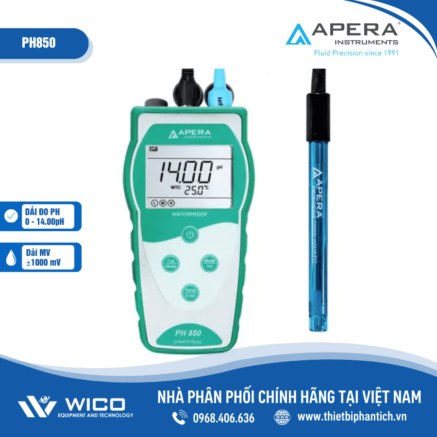 Máy đo pH/mV/nhiệt độ cầm tay Apera - Mỹ PH850
