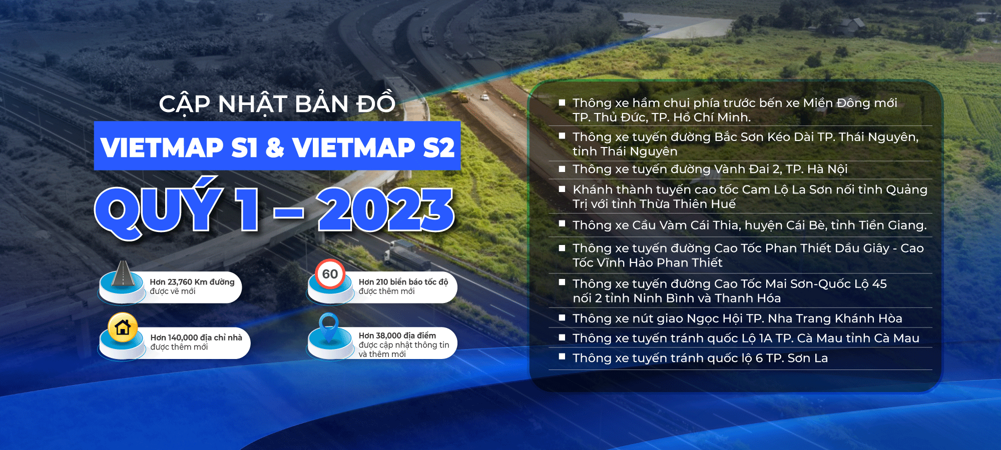 VIETMAP Cập Nhật Dữ Liệu Bản Đồ Quý 1-2023