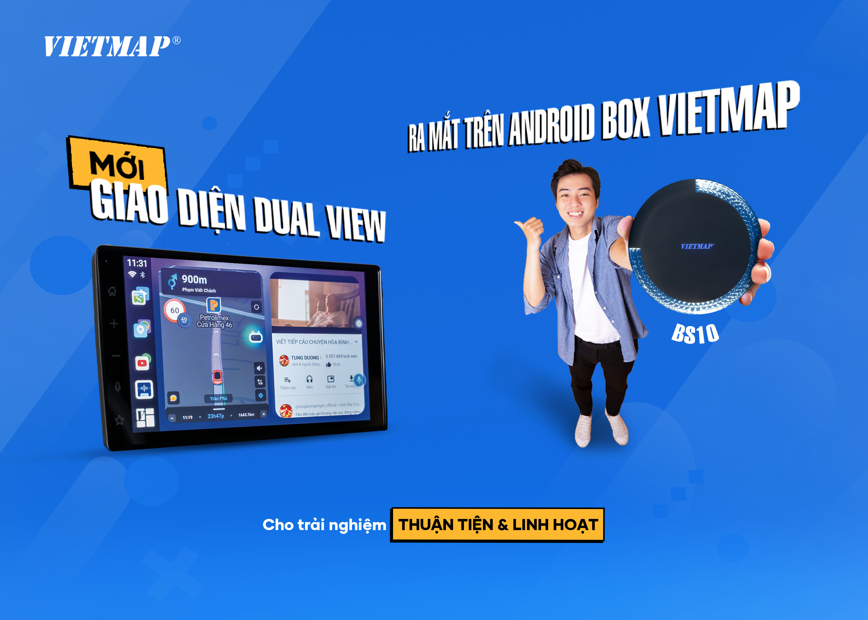 Android Box BS10 ra mắt giao diện Dual View: Trải nghiệm đa nhiệm tiện lợi cho người lái xe