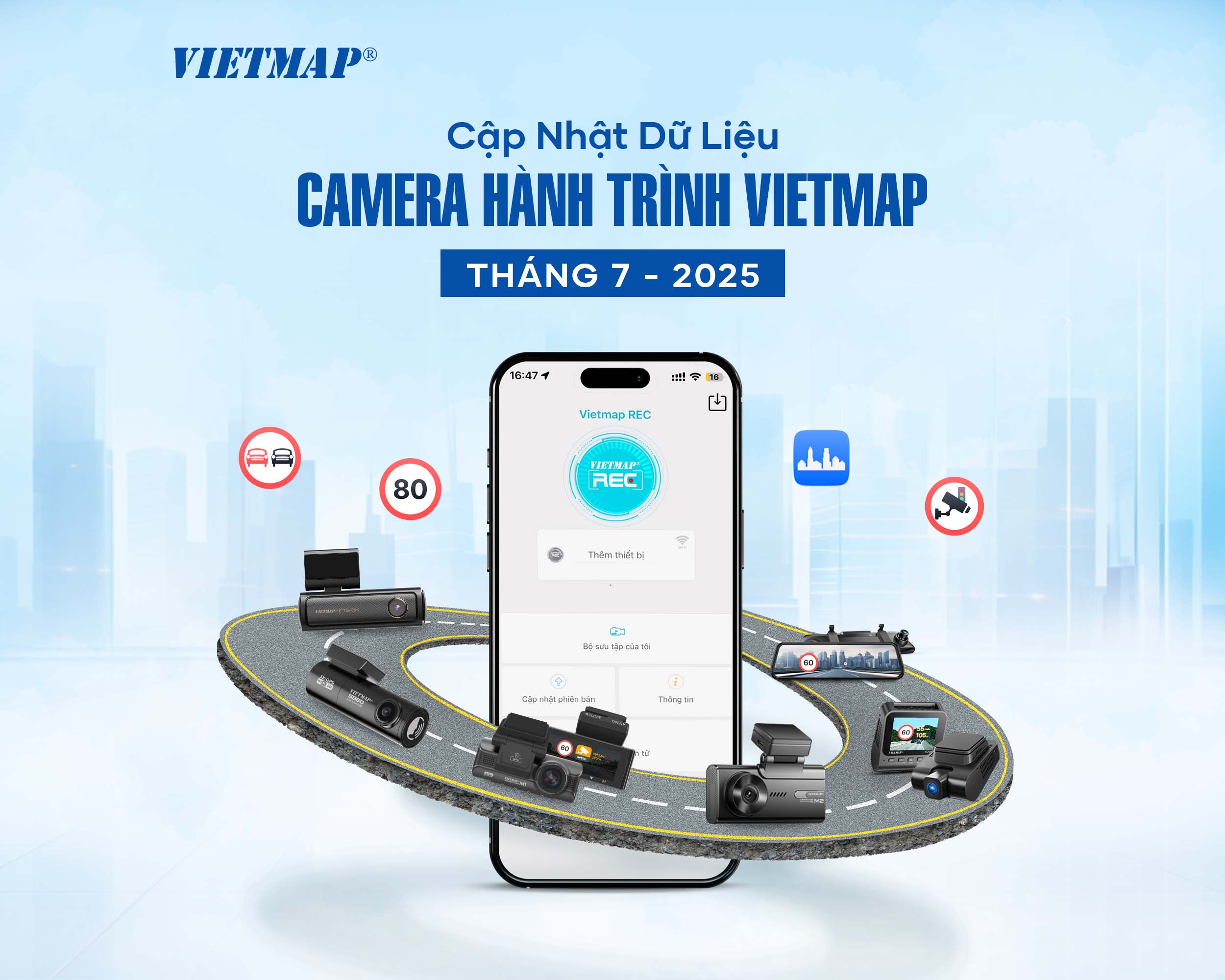Vietmap cập nhật dữ liệu camera hành trình tháng 7 - 2025