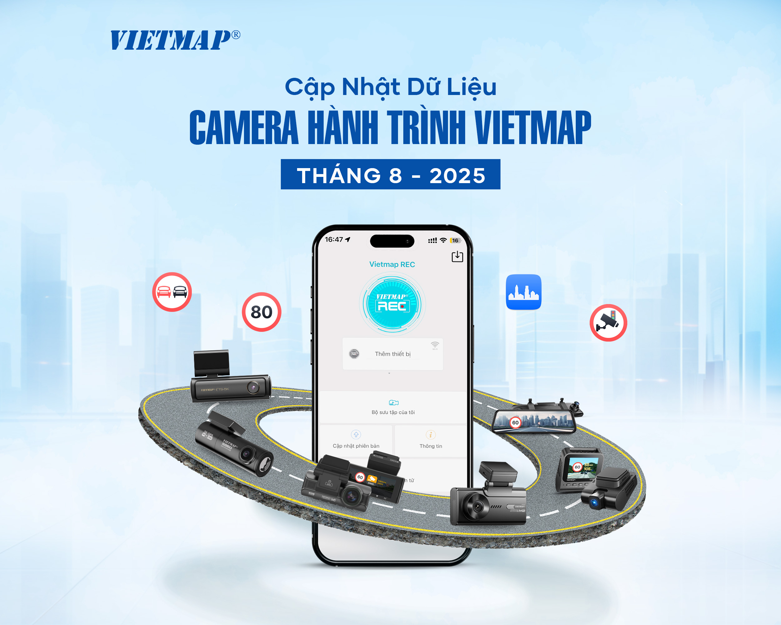 Vietmap cập nhật dữ liệu camera hành trình tháng 8 - 2025