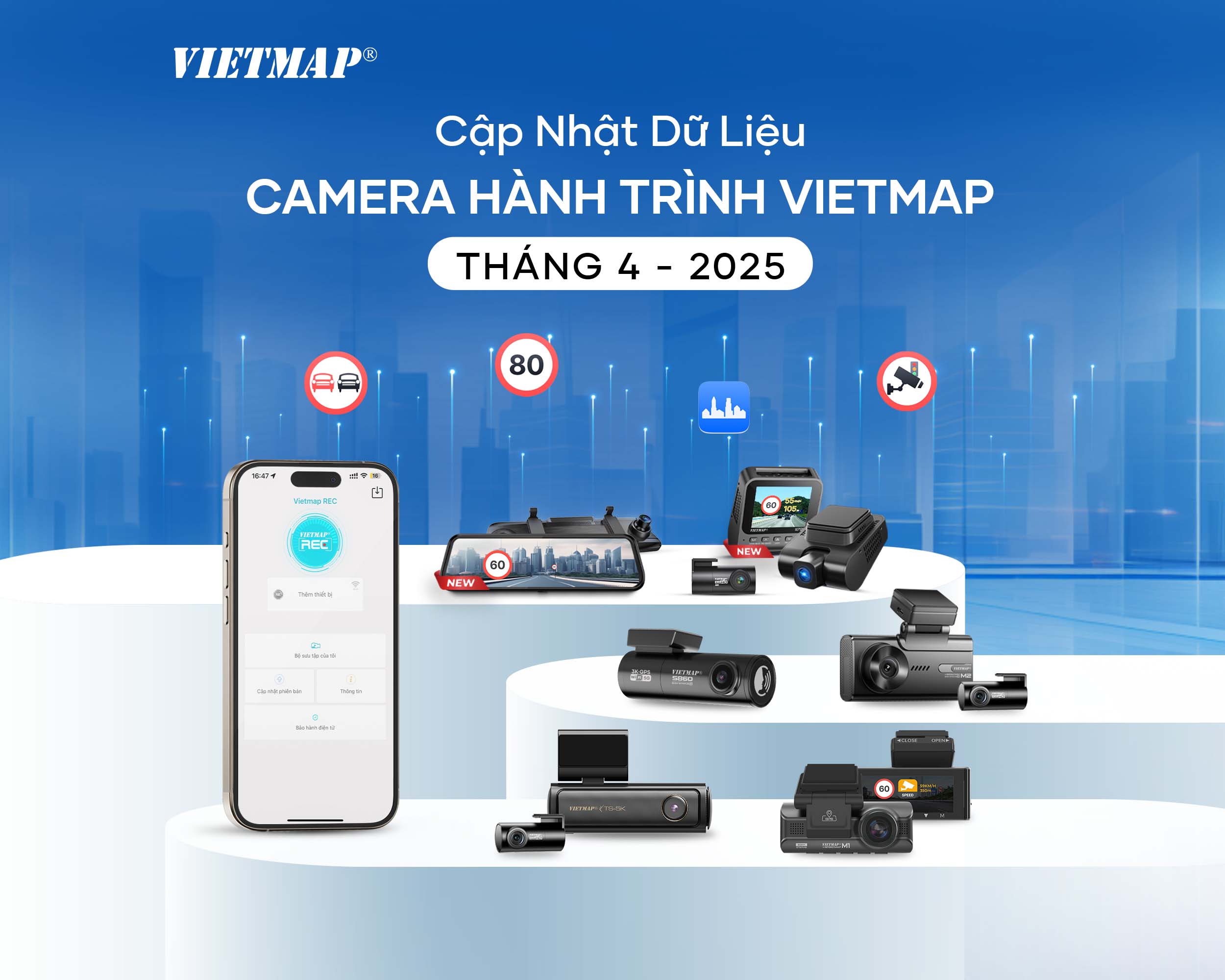 Vietmap cập nhật dữ liệu camera hành trình tháng 4 - 2025