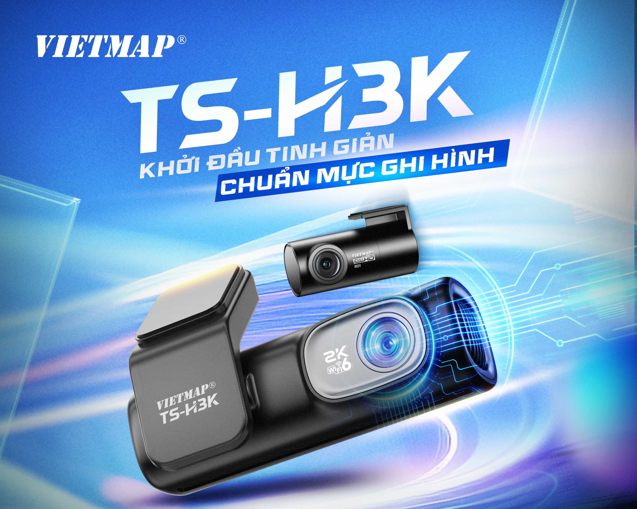 VIETMAP ra mắt camera hành trình TS-H3K với ghi hình 2K, cảnh báo lệch làn đường