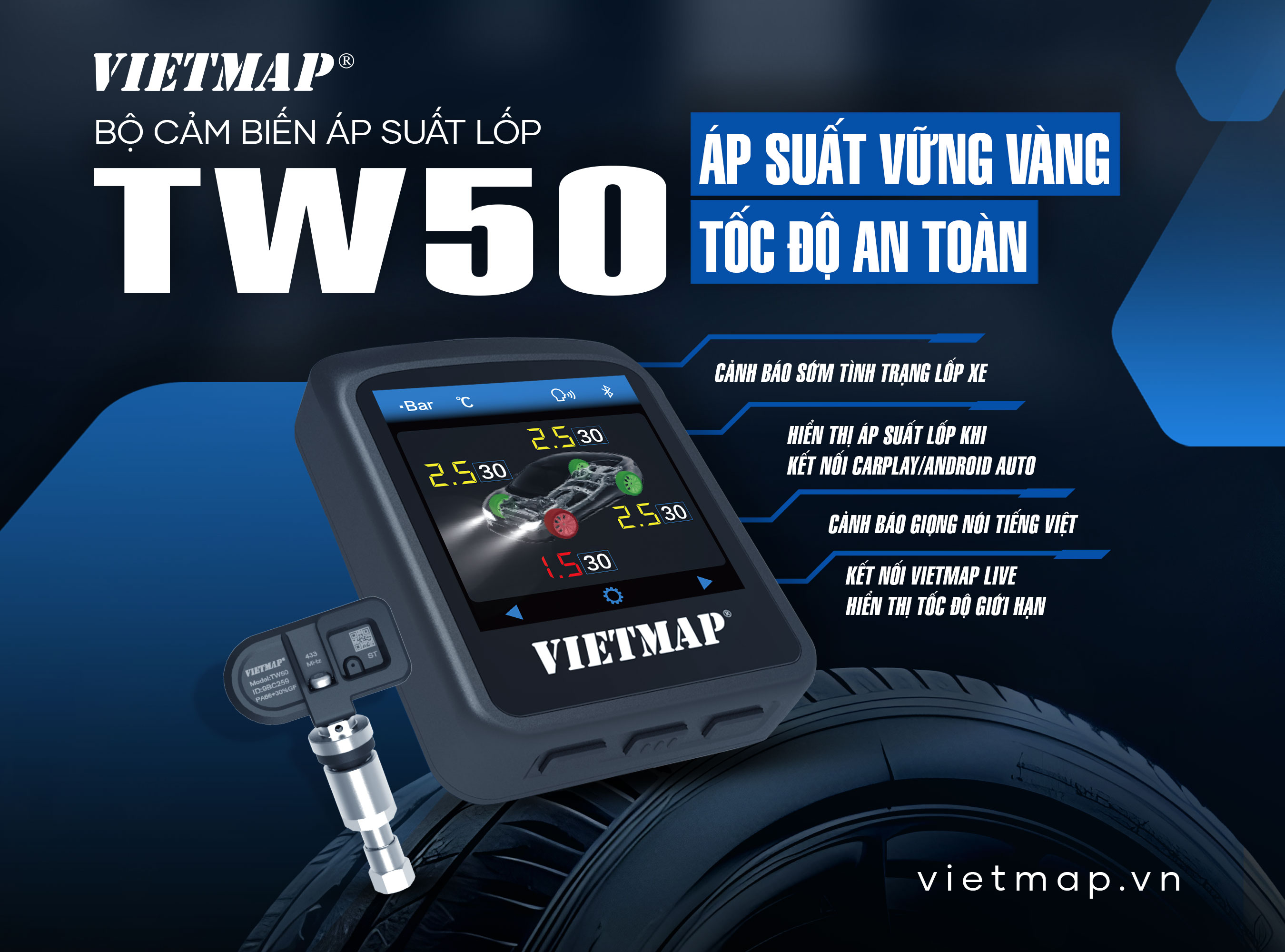 CẢM BIẾN ÁP SUẤT LỐP MỚI TW50 – GIỮ AN TOÀN VỮNG BỀN TỪ NHỮNG CHI TIẾT NHỎ