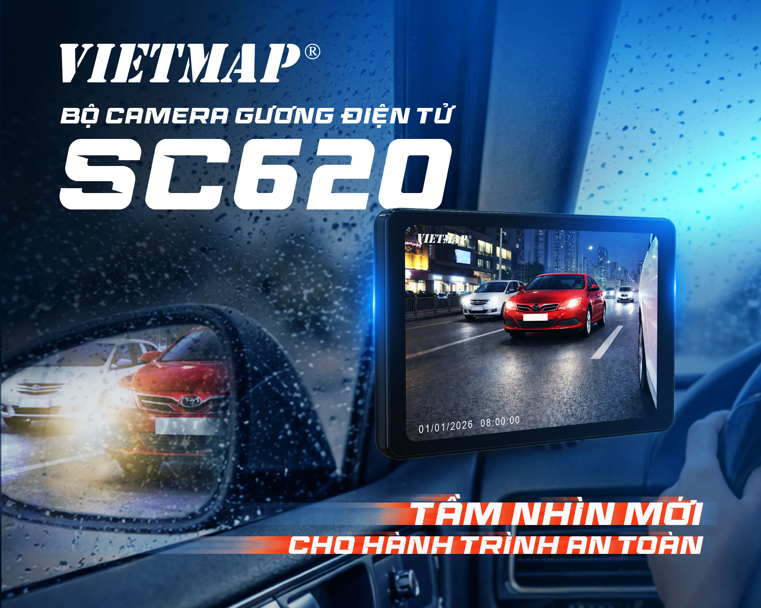 VIETMAP trình làng camera gương điện tử SC620: Mở rộng tầm nhìn hai bên xe