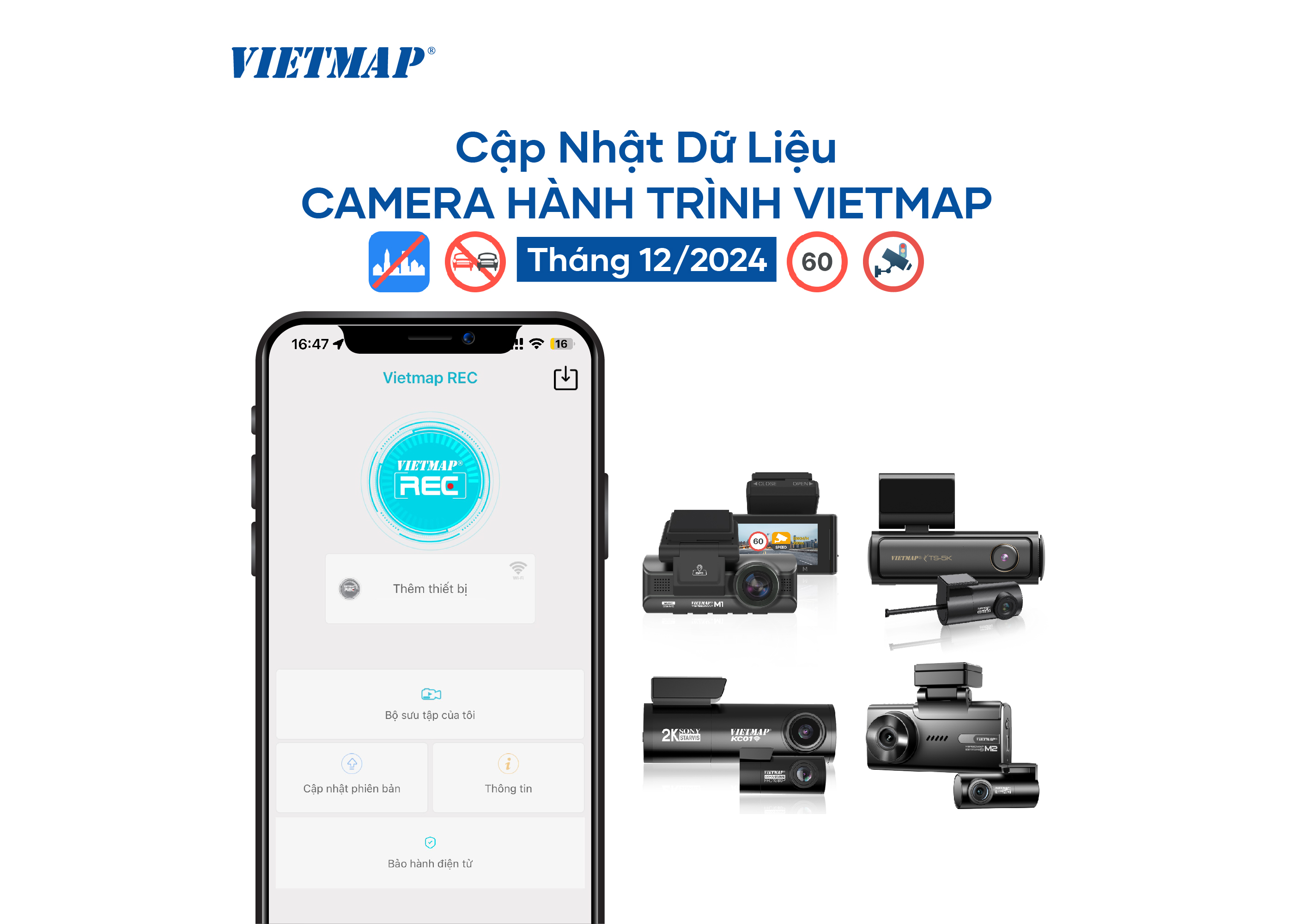 Vietmap cập nhật dữ liệu camera hành trình tháng 12 - 2024