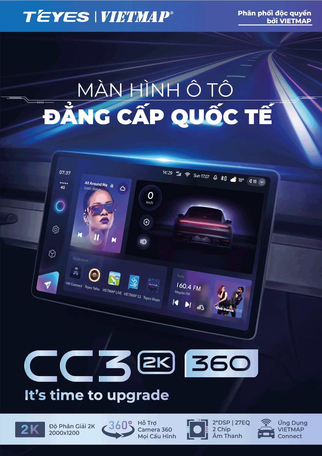 TEYES CC3 2K 360 Liền Camera 360 | Giải trí đa phương tiện