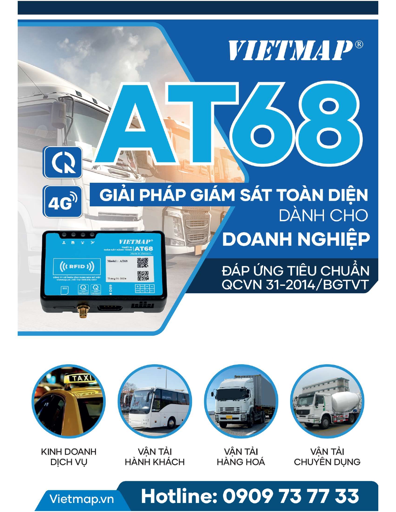 VIETMAP AT68 đáp ứng tiêu chuẩn QCVN31/2022/NĐ-CP.