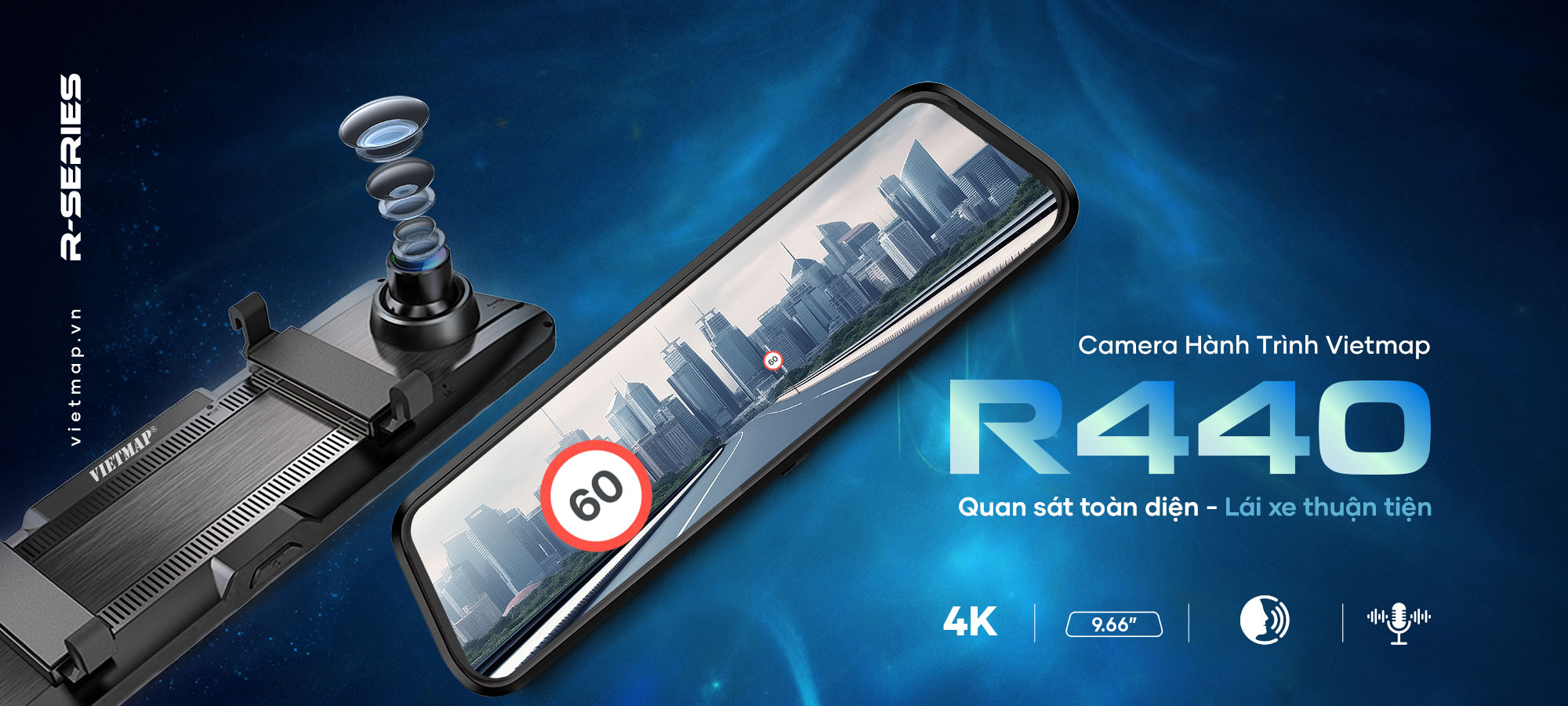 Ra mắt Camera hành trình Vietmap R440: Màn hình gương thế hệ mới