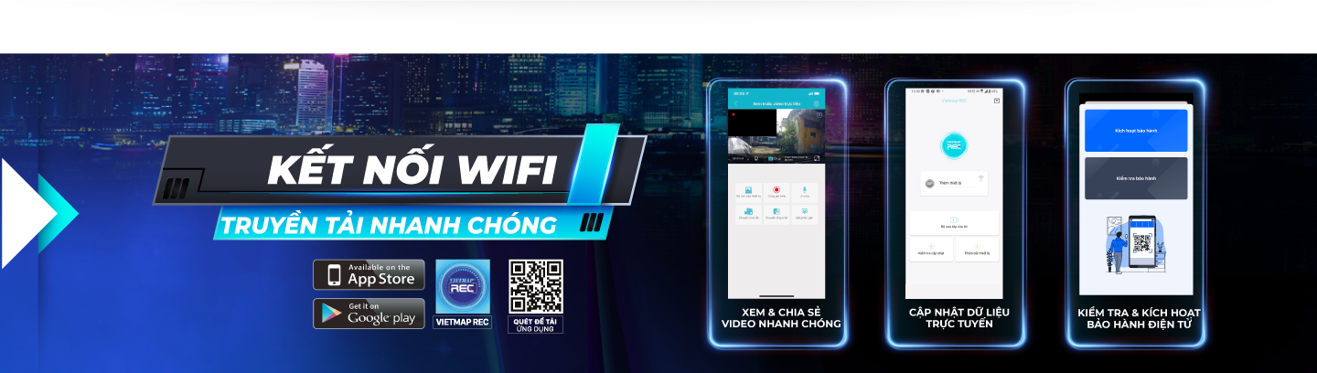 Camera hành trình Vietmap M1 - Kết nối wifi nhanh chóng