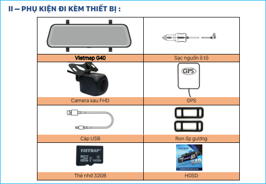 Phụ kiện thiết bị đi kèm Camera Vietmap C61 Pro