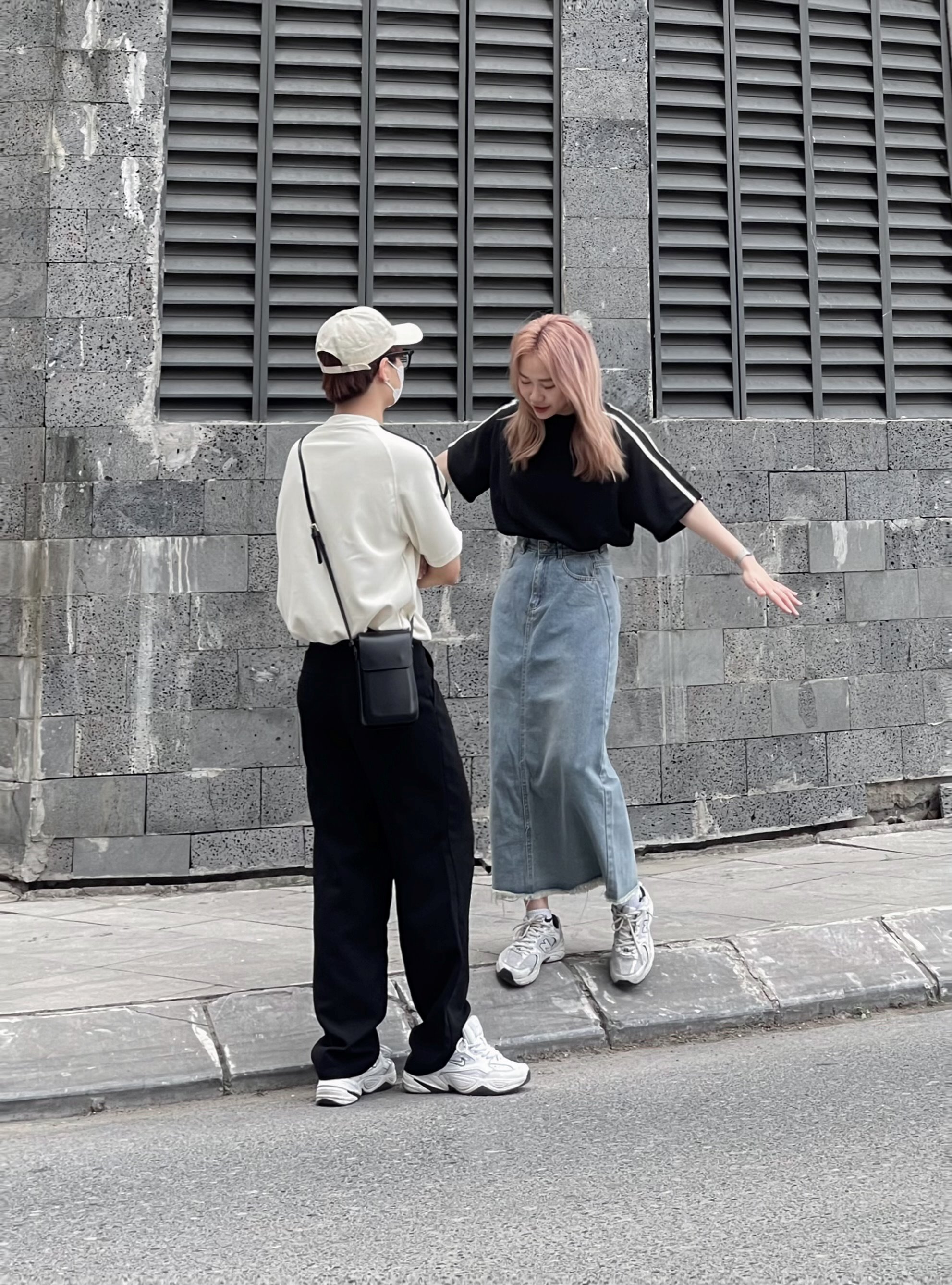 Áo Thun Waffle Teelab Local Brand Unisex Stripe Lines Shoulder TS166