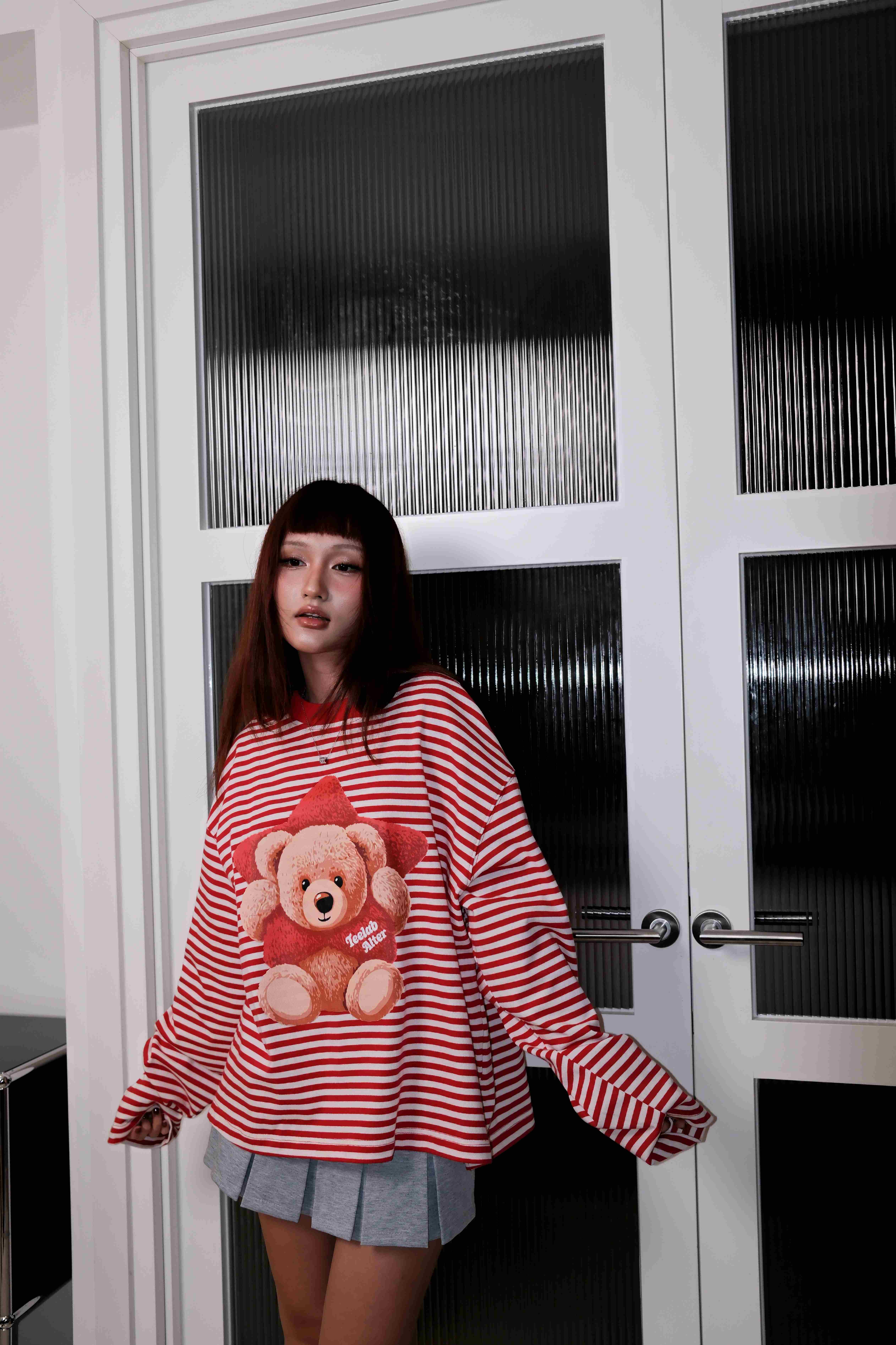 [Tặng Gấu] [Tặng Túi] Áo Thun Sọc Dài Tay Teelab Alter Semi-boxy Cotton In Lụa –  Teddy Star Collection Unisex TS362