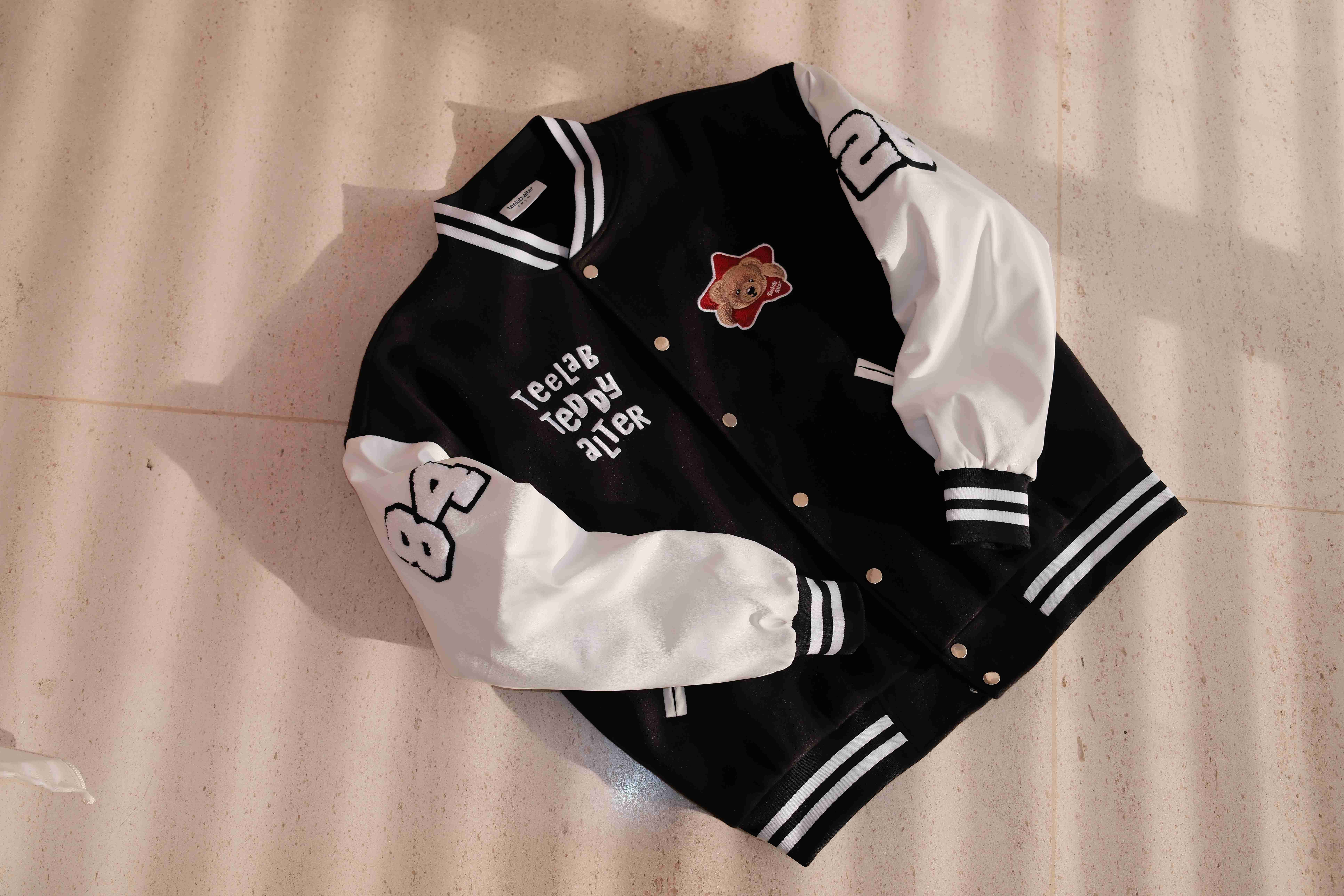 [Tặng Gấu] [Tặng Túi] Áo Khoác Varsity Teelab Alter Oversize Dạ Phối Da Thêu Teddy Unisex AK143