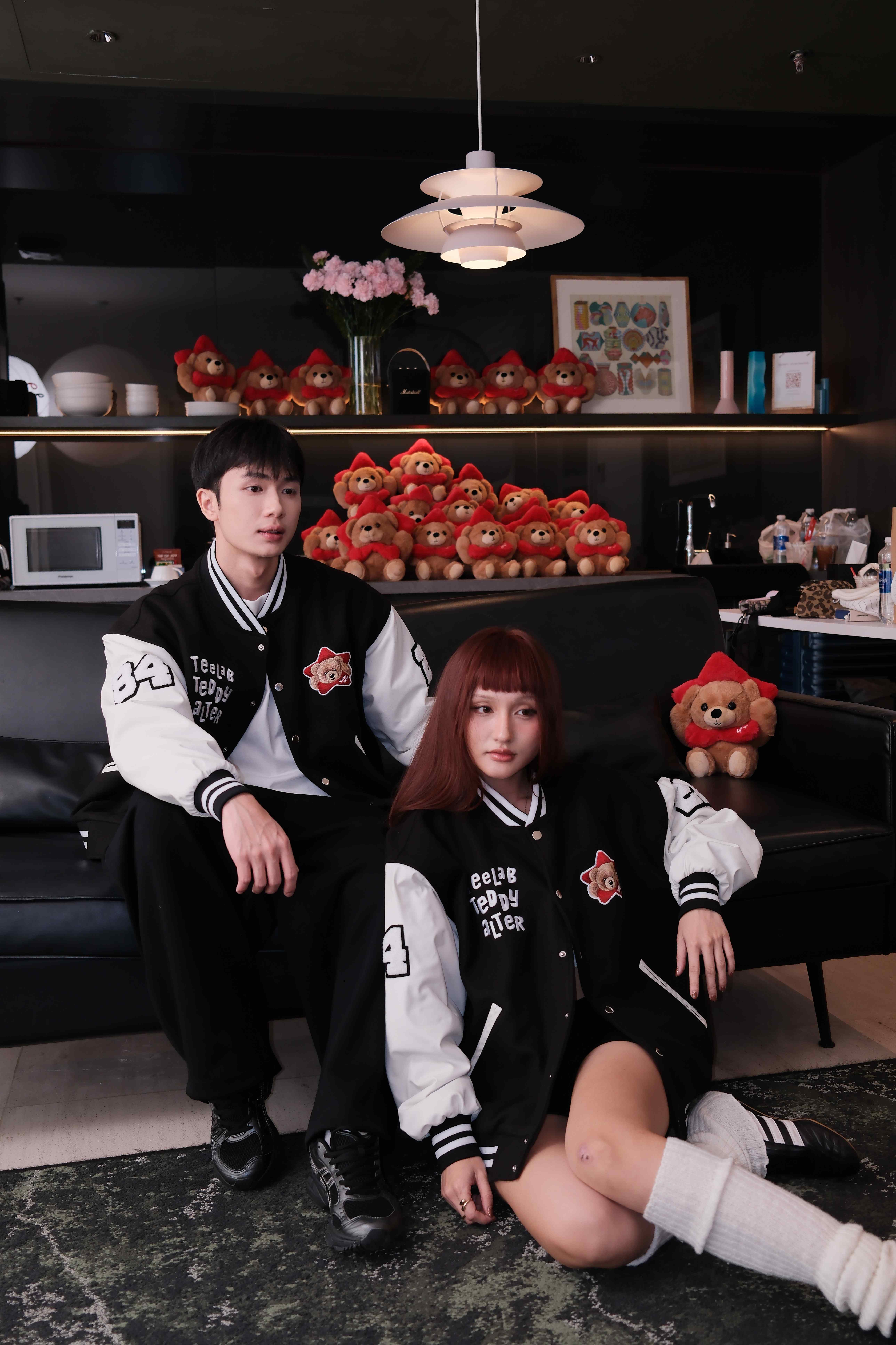 [Tặng Gấu] [Tặng Túi] Áo Khoác Varsity Teelab Alter Oversize Dạ Phối Da Thêu Teddy Unisex AK143