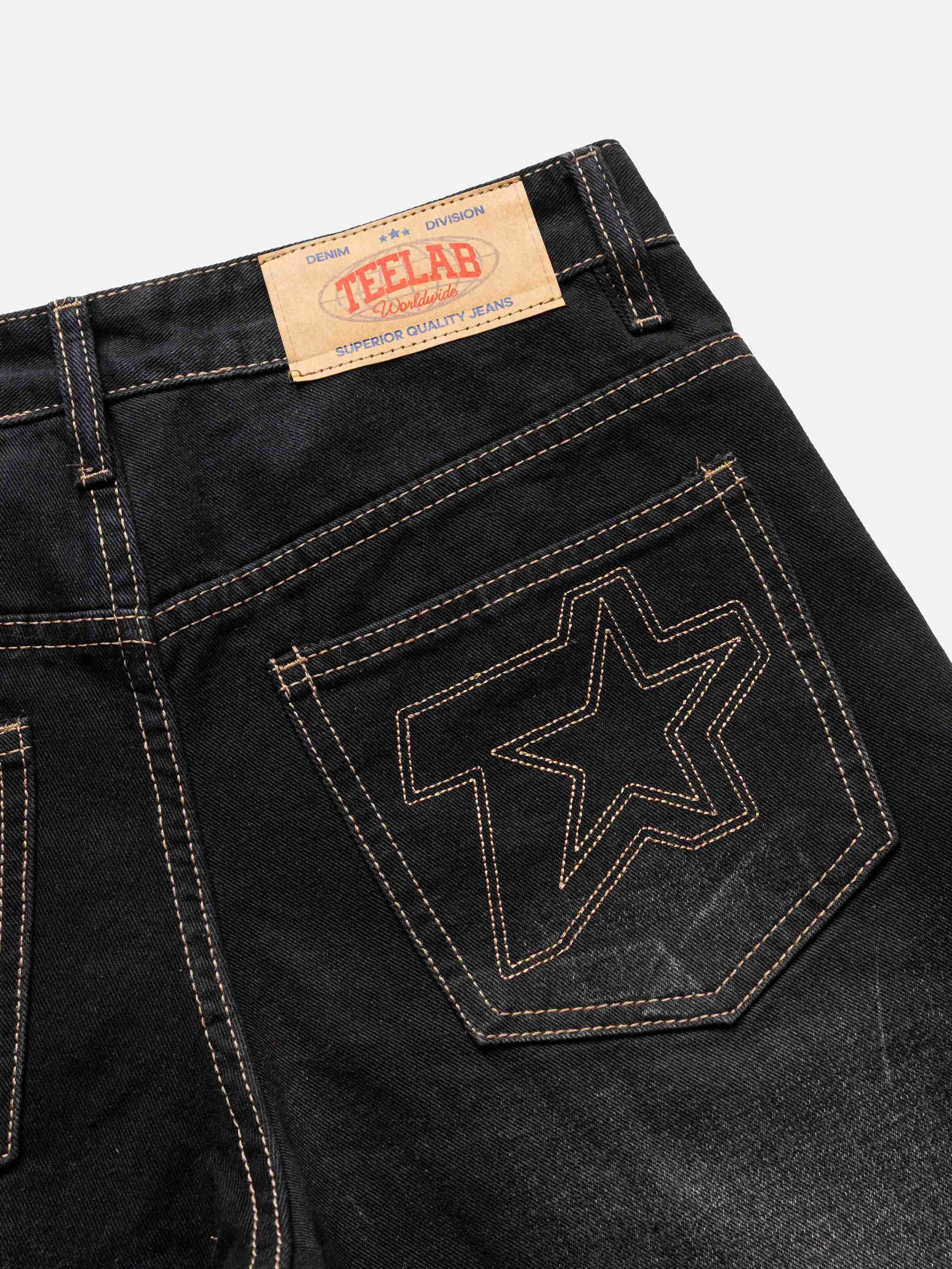 Quần Local Brand Unisex Teelab Short Jeans Wash PS117