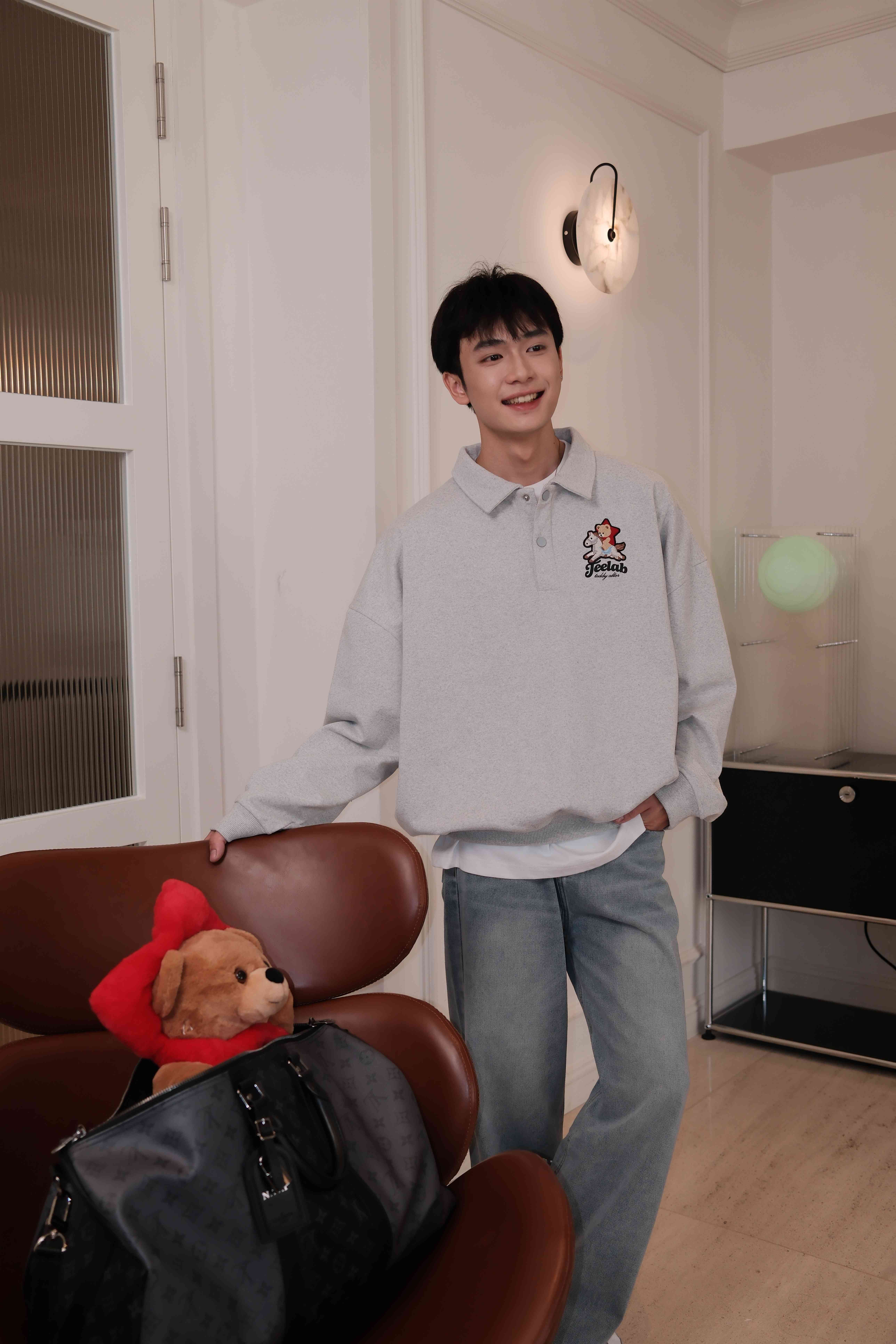 [Tặng Gấu] [Tặng Túi] Áo Sweater Teelab Alter Semi-Boxy Nỉ Chân Cua Cổ Bẻ Thêu Teddy Alter TET EDITION Unisex HD138