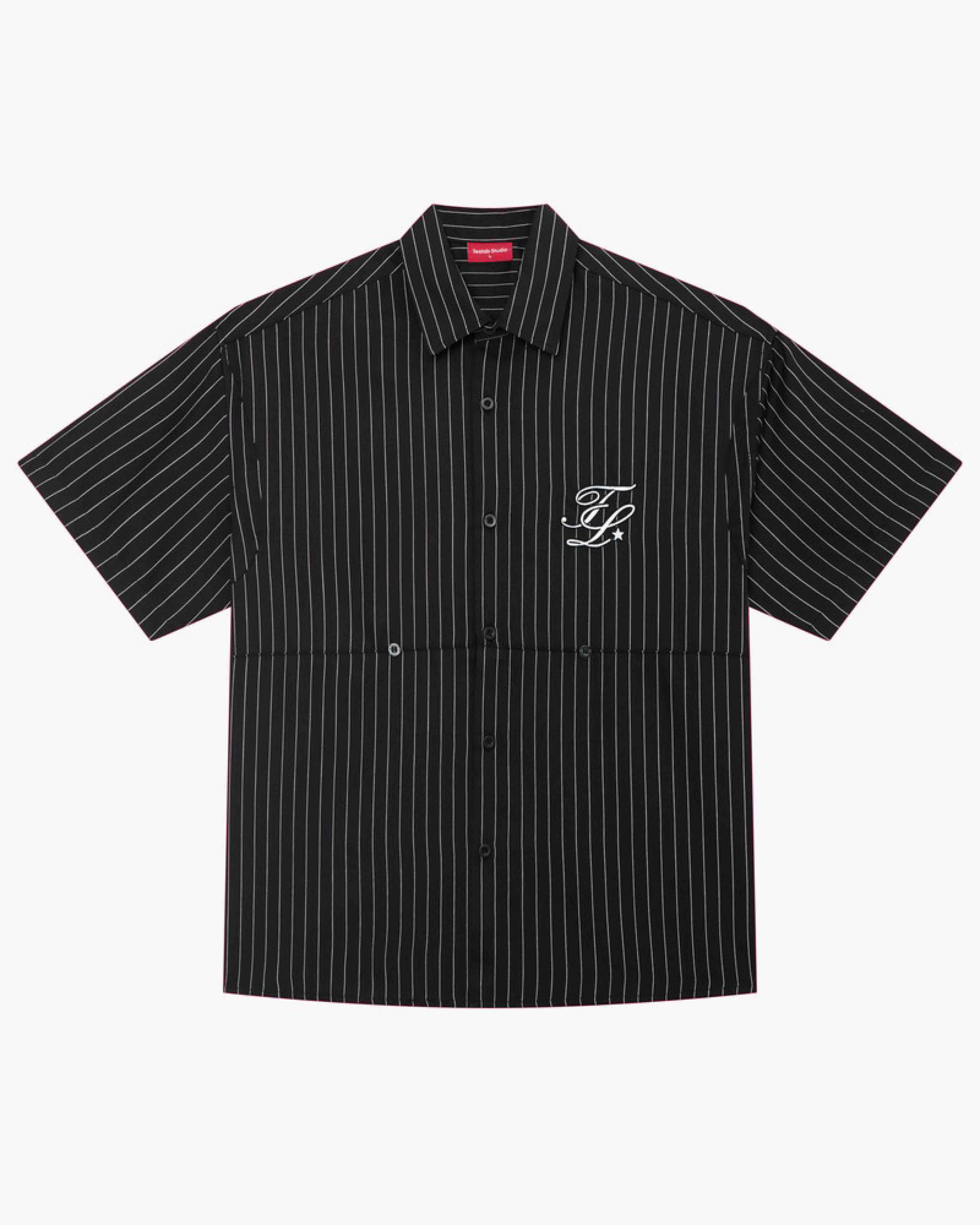 Áo Sơ Mi Cộc Tay Local Brand Unisex Teelab Striped Boxy Shirt SS083