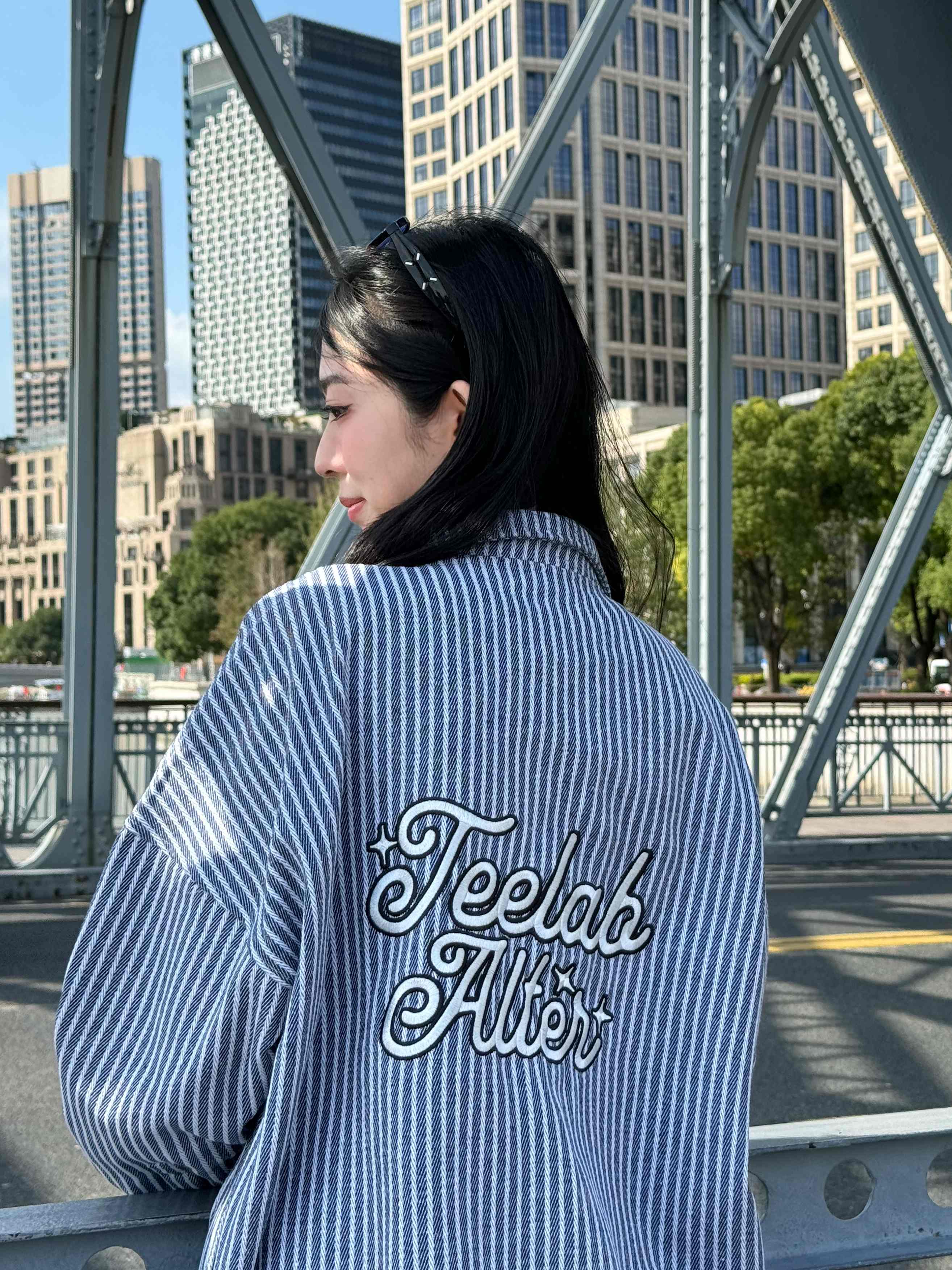 Áo khoác Local Brand Unisex Teelab Striped Boxy Jacket AK132