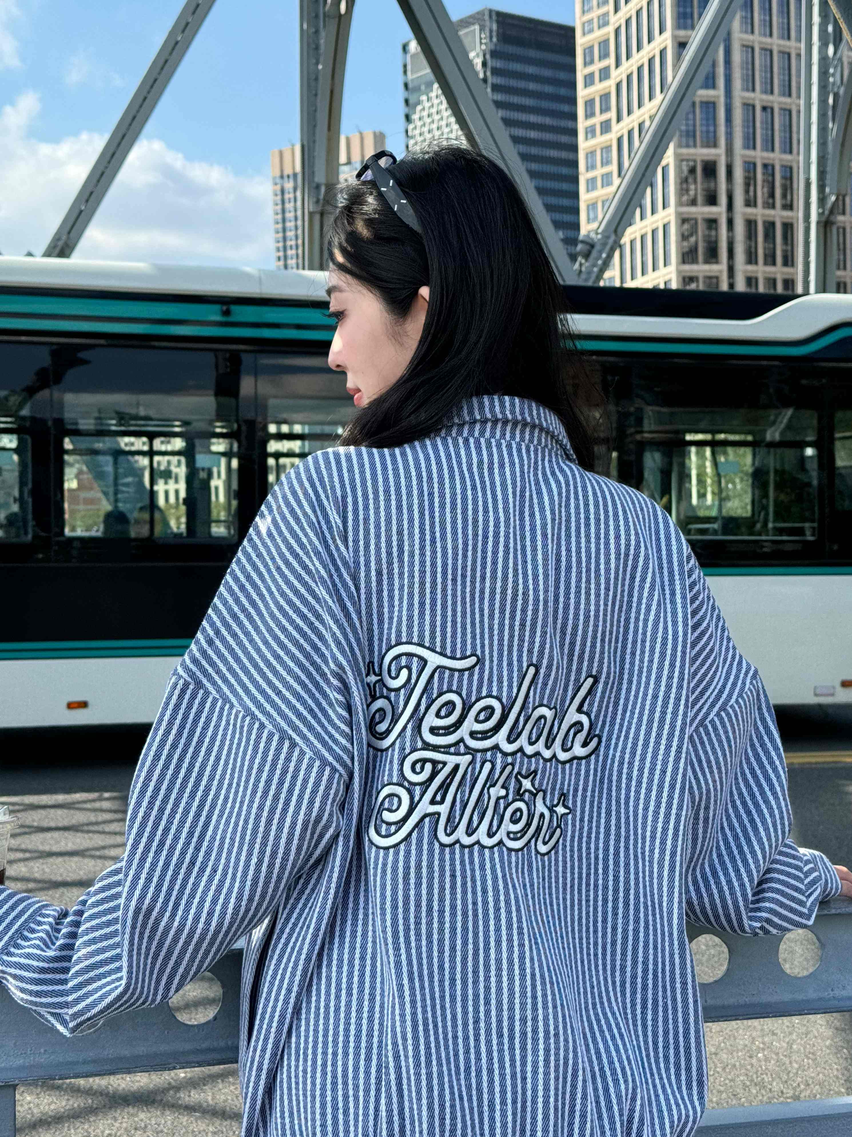 Áo khoác Local Brand Unisex Teelab Striped Boxy Jacket AK132