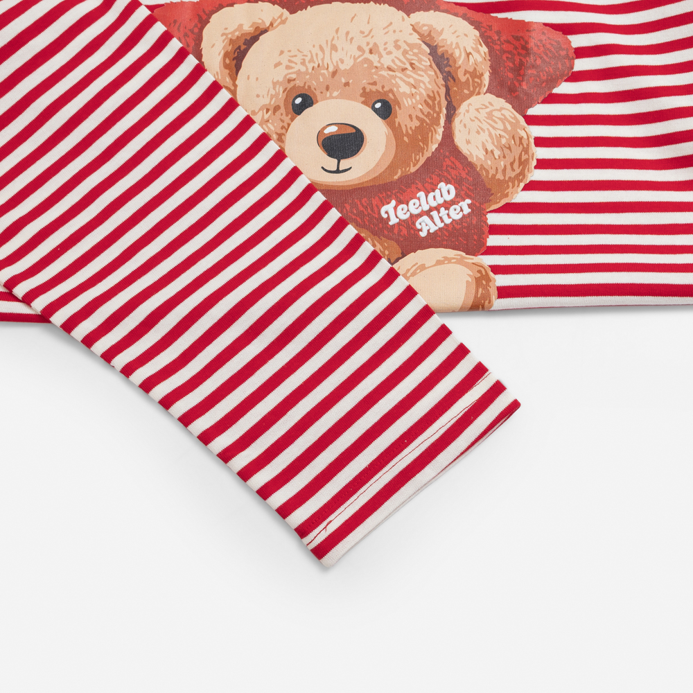 [Tặng Gấu] [Tặng Túi] Áo Thun Sọc Dài Tay Teelab Alter Semi-boxy Cotton In Lụa –  Teddy Star Collection Unisex TS362