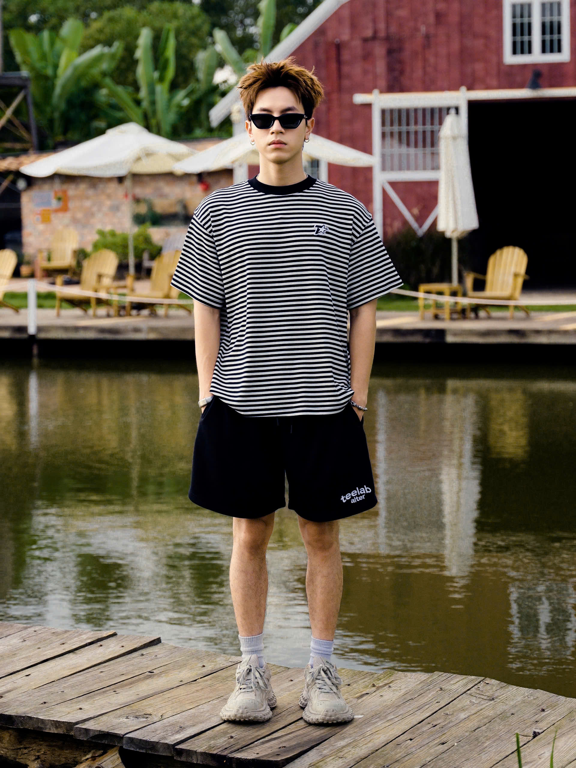 Áo Thun Local Brand Unisex Teelab Striped Tshirt TS328