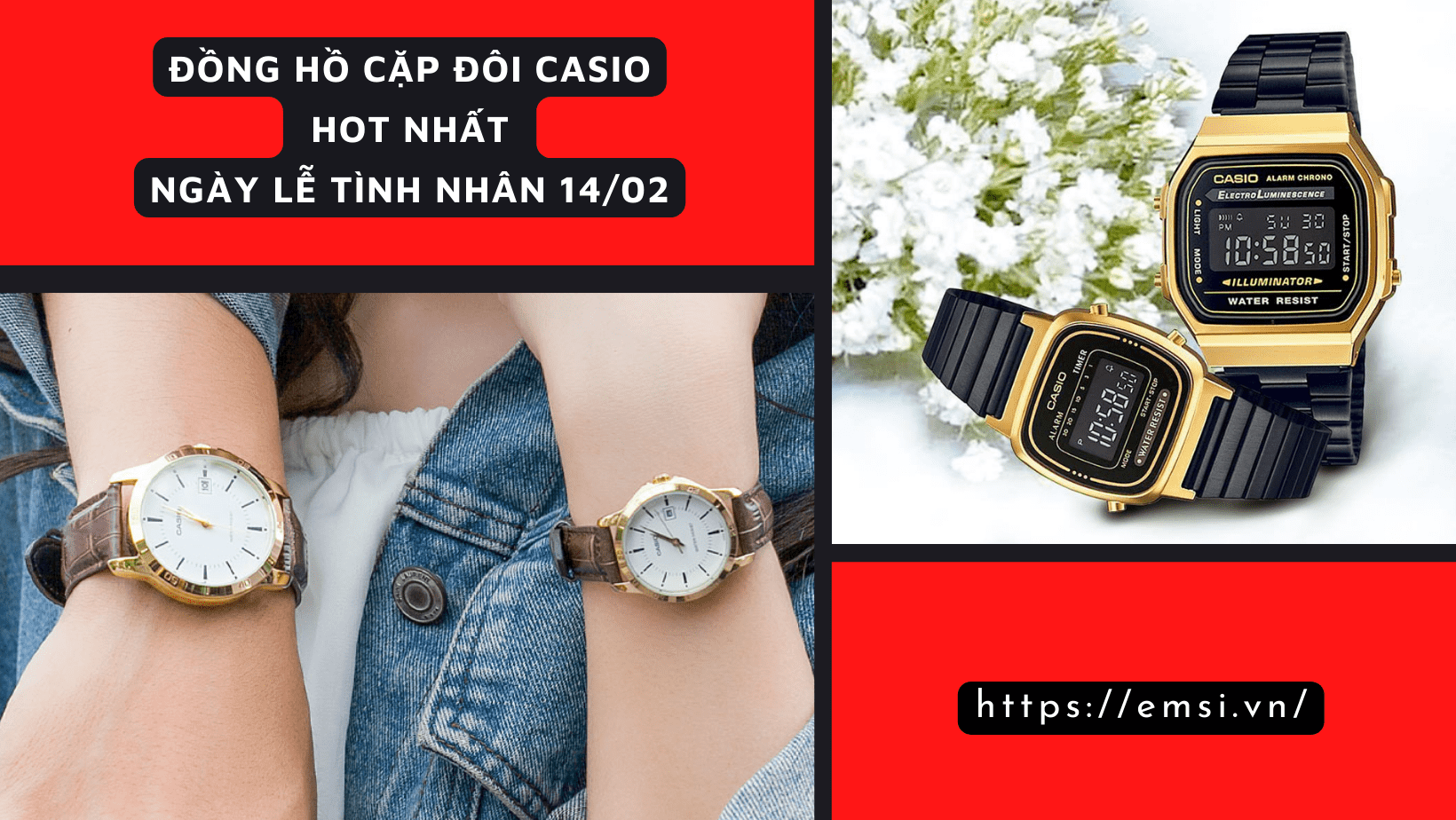 TUYỂN CHỌN CÁC MẪU ĐỒNG HỒ CẶP ĐÔI CASIO HOT NHẤT DỊP LỄ TÌNH NHÂN 14/02